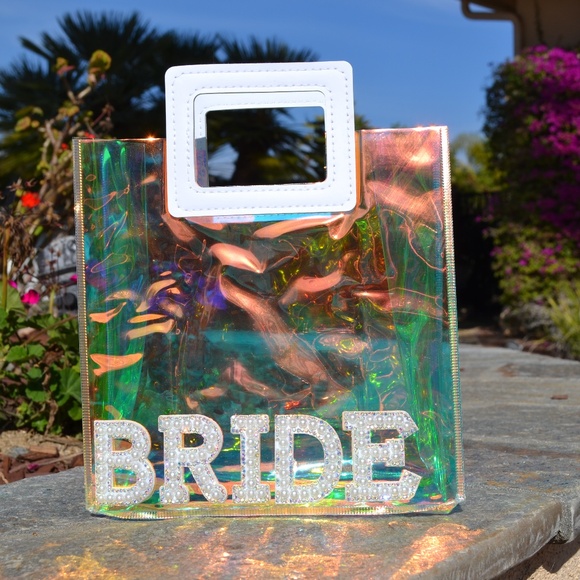 Mini Holographic Bride Tote Bag - Picture 3 of 7
